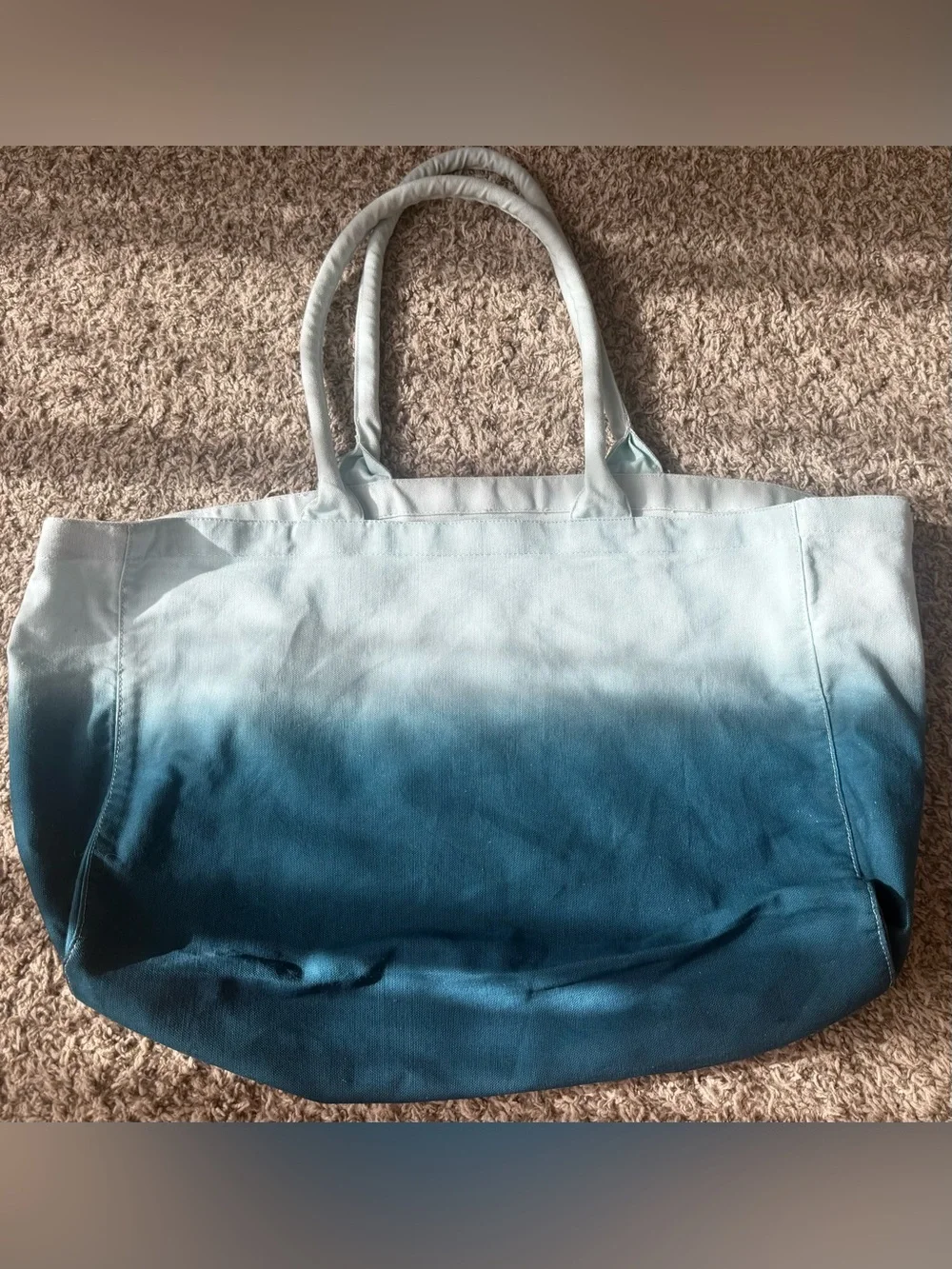 Athleta Light Blue Ombre Large Canvas Tote